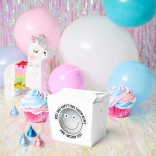 10 x Custom Golf Theme Party BLAUE EYES Happy Face Geschenkschachtel