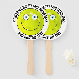 10 x Custom Pickleball Party BLUE EYES Happy Face Fächer