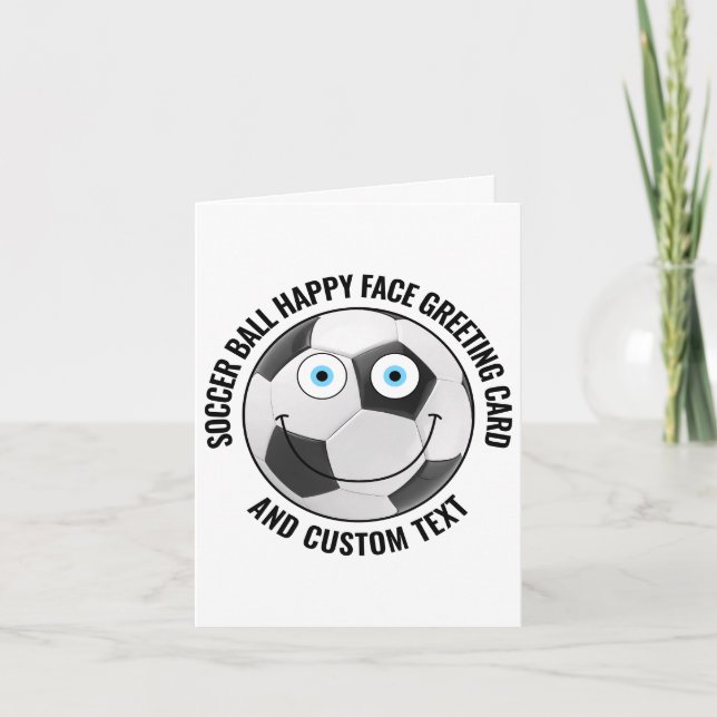 10 x Custom Soccer BLAUE EYES Happy Face Gruß Karte (Vorderseite)