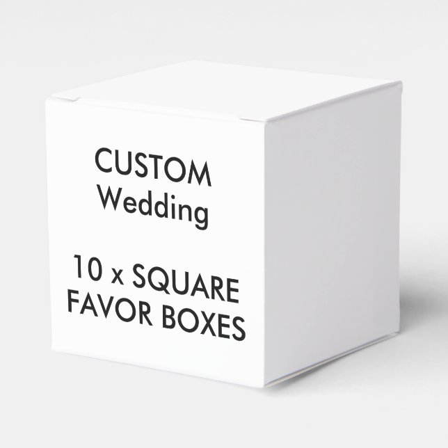 10 x Custom Wedding SQUARE FAVOR BOX Geschenkschachtel (Vorderseite)