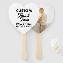 10 x Ecru Herz Custom Wedding Hand Fans Fächer