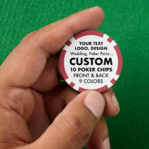 10 x personalisierte RED Poker Chips