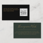 10 x Sage Green Gold Honeymoon Wish QR Code Begleitkarte<br><div class="desc">Herzlichen Glückwunsch zu Ihrer Verlobung! Wir wünschen Ihnen ein Leben voller Freude und Freude. Dieses moderne und elegante smaragdgrüne mit Blätter Hochzeitsdesign ist nur eines der vielen Designthemen in diesem Laden, erstellt für Ihre Bedürfnisse und Budget. Sie können die Vorlagenfelder von dieser Seite bearbeiten oder auf Zazzles Anpassungstools zugreifen, um...</div>