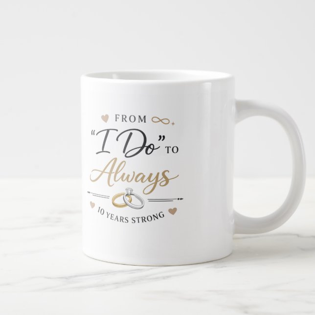 10 Year Wedding Anniversary Mug Jumbo-Tasse (Rechts)