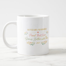10 Years Married Elegant Anniversary Mug Gift Jumbo-Tasse