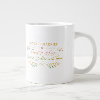 10 Years Married Elegant Anniversary Mug Gift Jumbo-Tasse