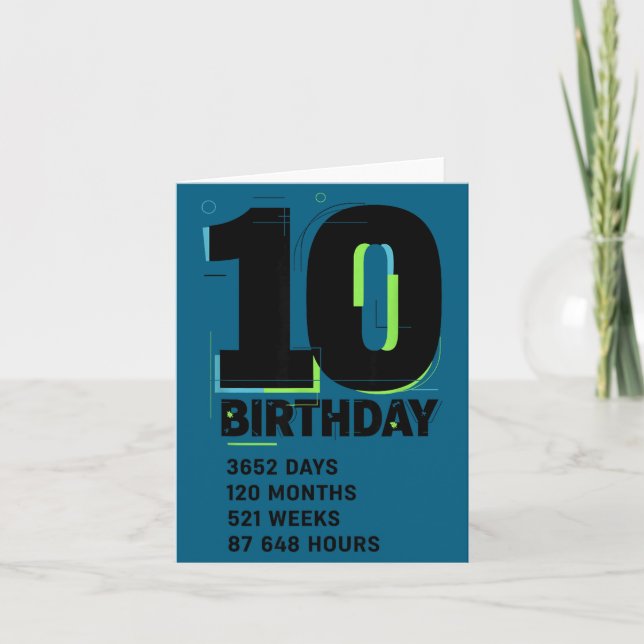 10 Years Of Being Awesome 10th Birthday Girl Boy D Karte (Vorderseite)