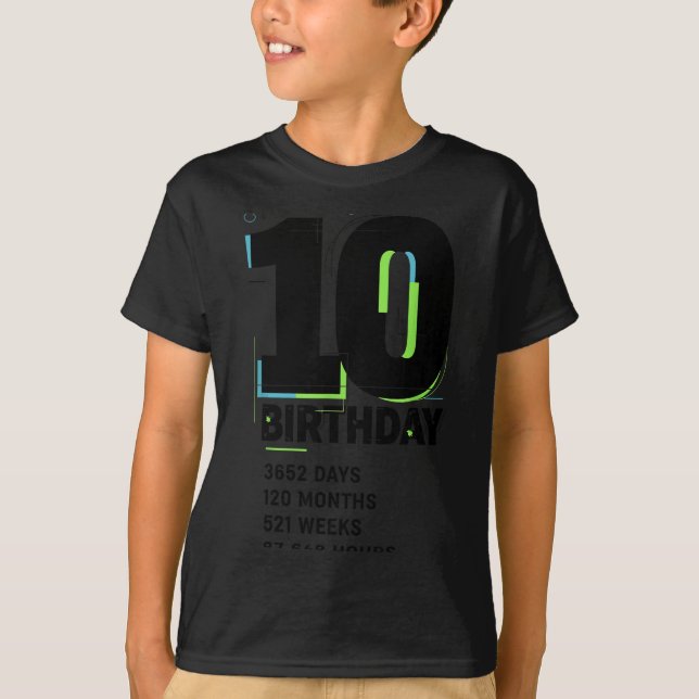 10 Years Of Being Awesome 10th Birthday Girl Boy D T-Shirt (Vorderseite)