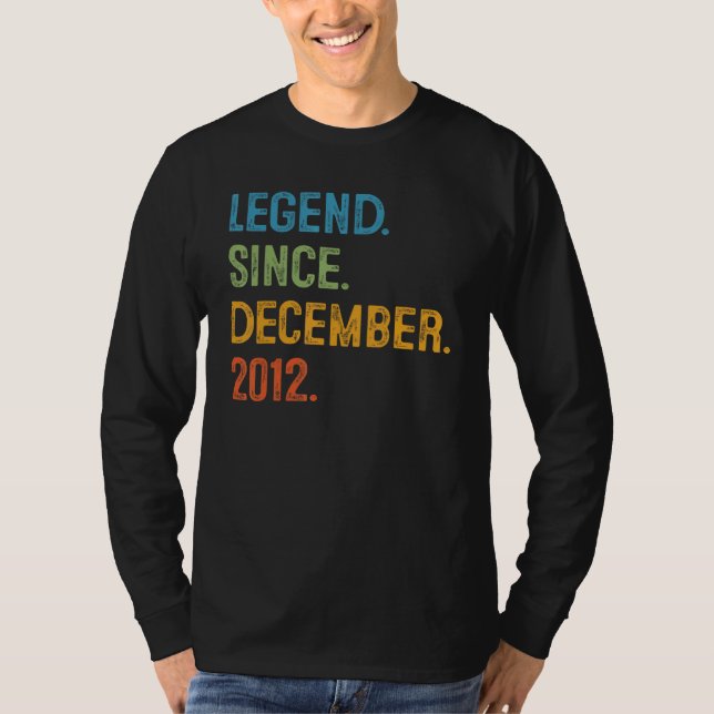 10 Years Old  10th Bday Boys Legend Since December T-Shirt (Vorderseite)
