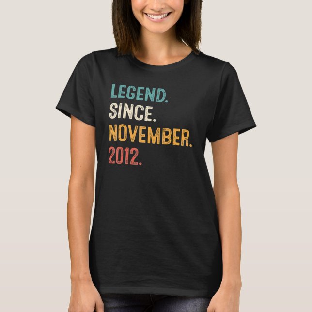 10 Years Old  10th Bday Boys Legend Since November T-Shirt (Vorderseite)