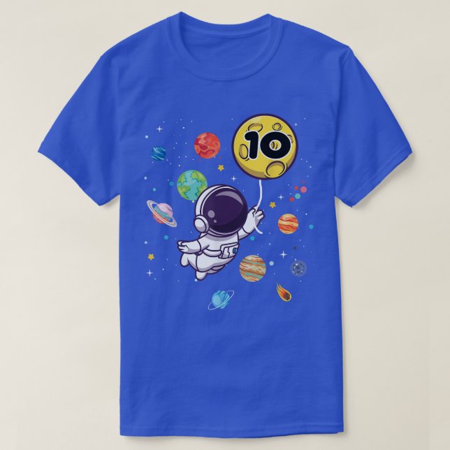 10 Years Old Birthday Boy Tee Astronaut 10th Birth (Design vorne)