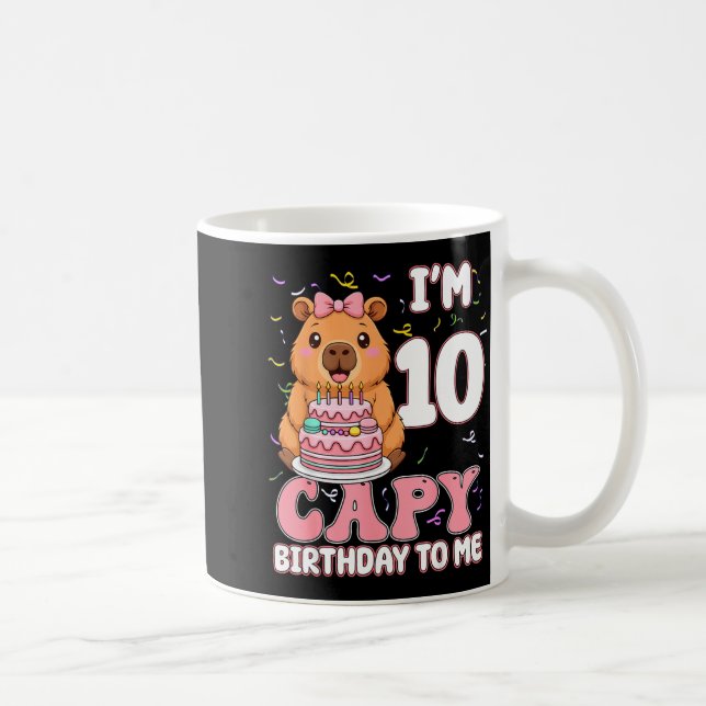 10 Years Old Capy Birthday To Me 10th Birthday Cap Kaffeetasse (Rechts)