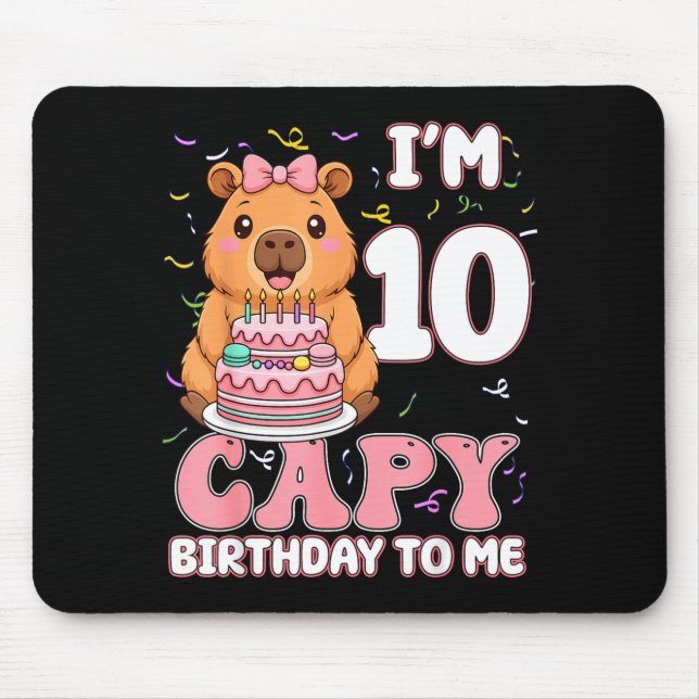 10 Years Old Capy Birthday To Me 10th Birthday Cap Mousepad (Vorne)