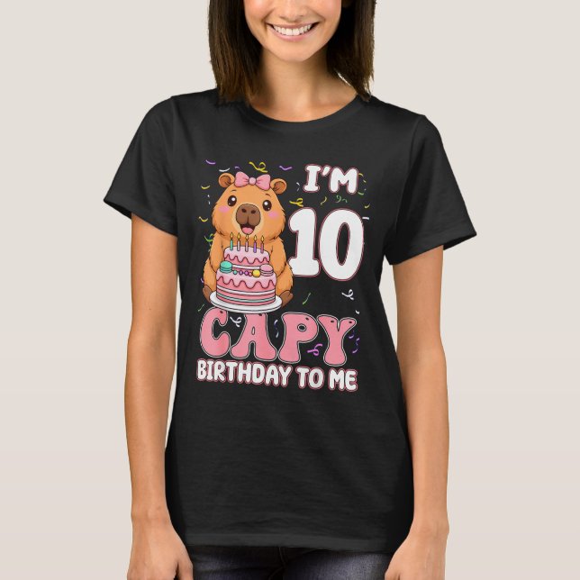 10 Years Old Capy Birthday To Me 10th Birthday Cap T-Shirt (Vorderseite)