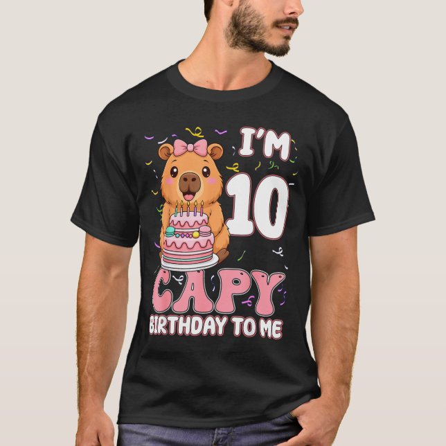 10 Years Old Capy Birthday To Me 10th Birthday Cap T-Shirt (Vorderseite)