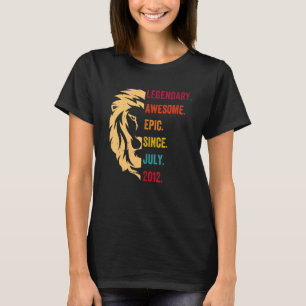 10 Years Old Legend Since July 2012 10th Birthday T-Shirt
