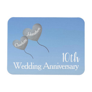 10. Zehnte Hochzeitstag Geschenk/ Gefallen Magnet