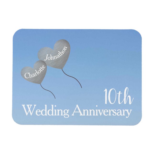 10. Zehnte Hochzeitstag Geschenk/ Gefallen Magnet (Horizontal)