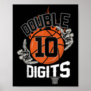 10 zweistellige Ten Basketball 10 Jahre alt Geburt Poster