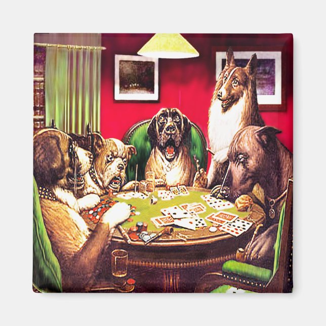 10b Poker Hunde:Waterloo (ca. 1903) Magnet (Vorne)