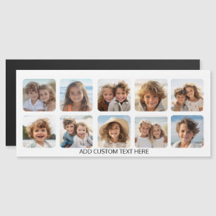 10er Foto-Collage mit einfachem Text - weißer Magn Magnetkarte
