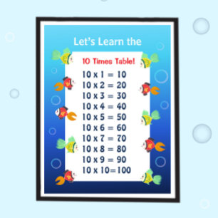 10er-Reihe Poster für Kinder   Ozean-Mathematik 