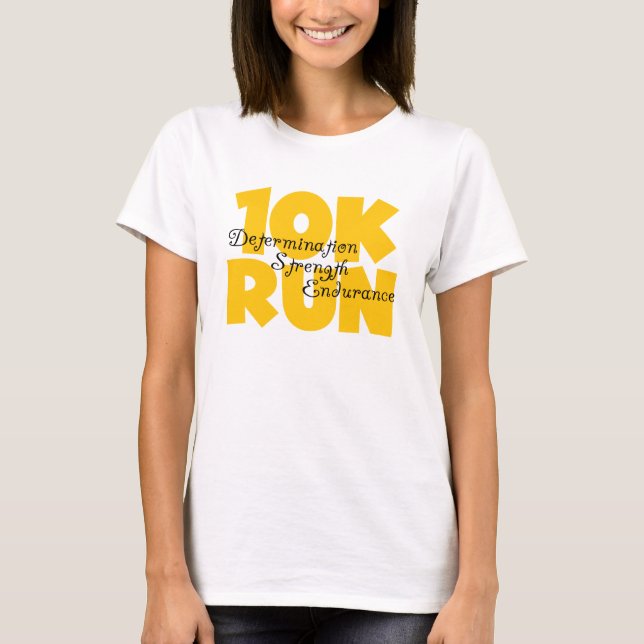 10K Gelb laufen T-Shirt (Vorderseite)