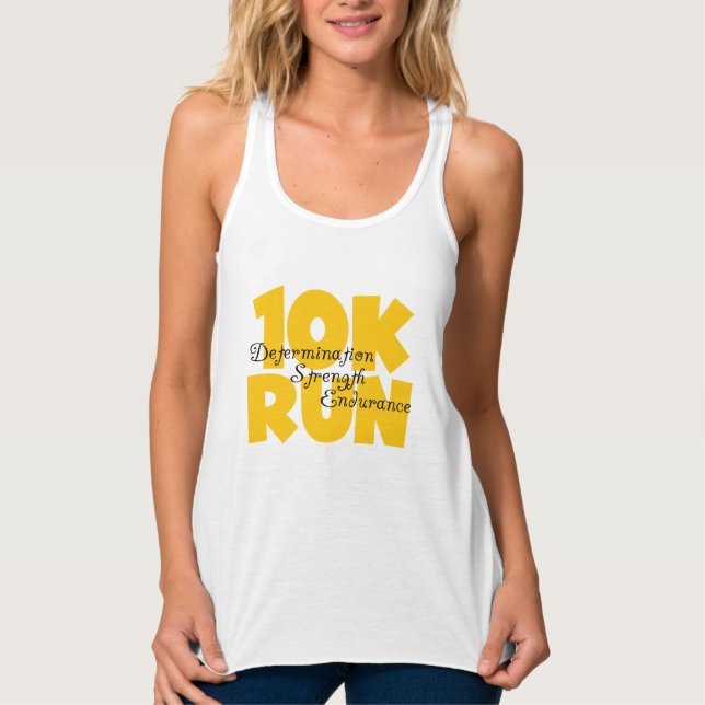 10K Gelb laufen Tank Top (Vorderseite)
