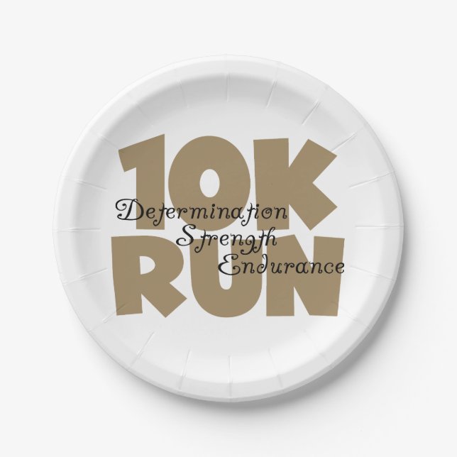 10K Lauf Tan Sports Running Pappteller (Vorderseite)