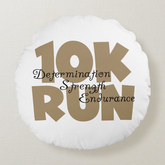 10K Lauf Tan Sports Running Rundes Kissen (Vorderseite)