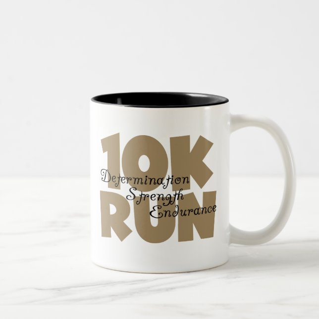 10K Lauf Tan Sports Running Zweifarbige Tasse (Rechts)