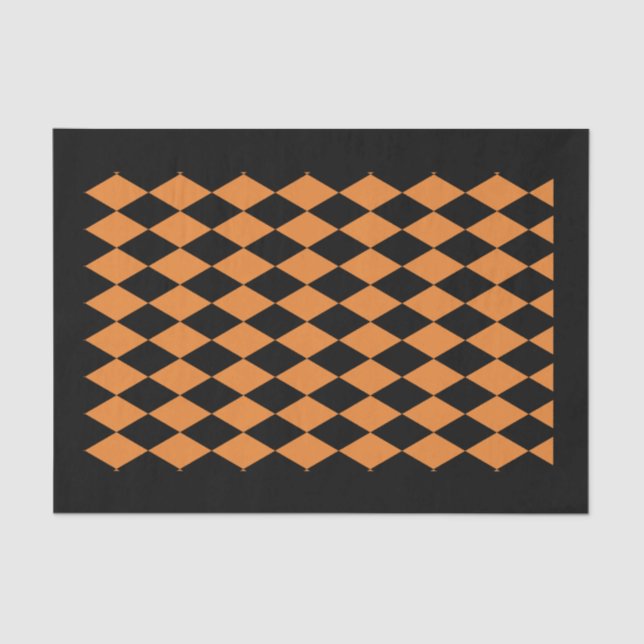 10lb Seidenpapier, HARLEKIN-SCHWARZES u. ORANGE Seidenpapier (Vorderseite)