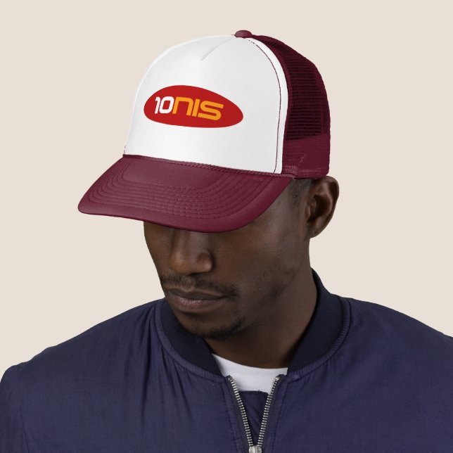 10NIS Red Tennis Sportlogo Trucker Hat Truckerkappe (Beispiel)