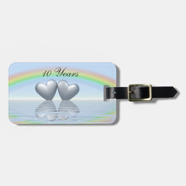 10th Anniversary Tin Hearts Gepäckanhänger (Vorderseite horizontal)