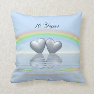 10th Anniversary Tin Hearts Kissen