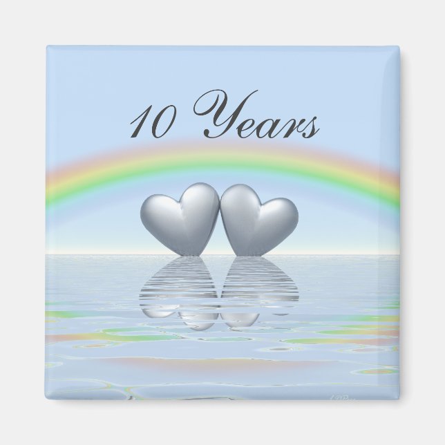 10th Anniversary Tin Hearts Magnet (Vorne)