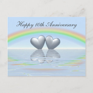 10th Anniversary Tin Hearts Postkarte