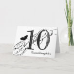 10th birthday for granddaughter, Butterfly. Karte<br><div class="desc">Bei White Background Featuring a Black Butterfly and Black Text ist es 10th birthday greeting for a granddaughter. My Funny Mind Greetings.</div>