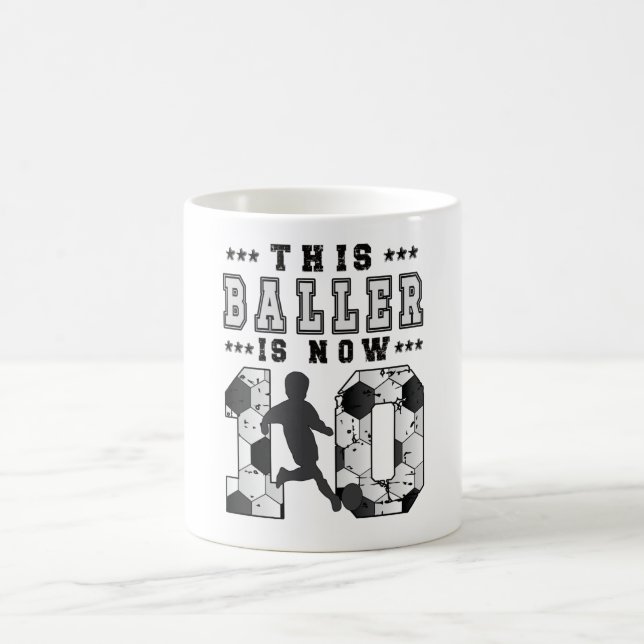10th Birthday Gift Soccer Player 10 Year Old Boy Kaffeetasse (Mittel)