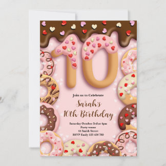10th Birthday Girls Invitation Einladung