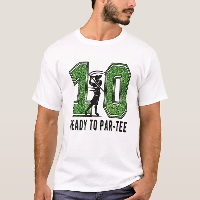 10Th Birthday Golfer Boy Ten Year Old Golf Player T-Shirt (Vorderseite)