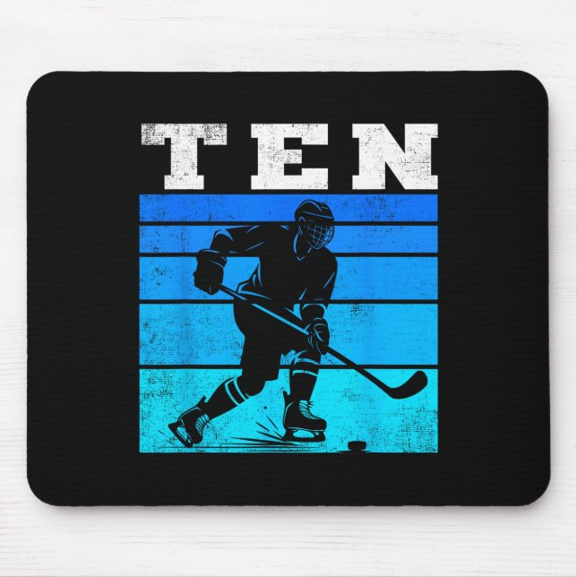 10th Birthday Ice Hockey Boys Ten Hockey Birthday  Mousepad (Vorne)