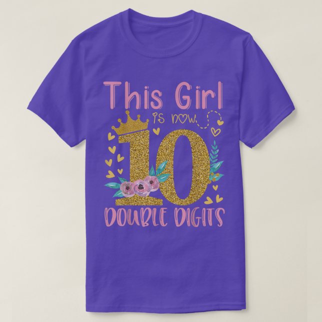 10th Birthday Ohrfeigen Shirt This Girl Is Now 10  (Design vorne)