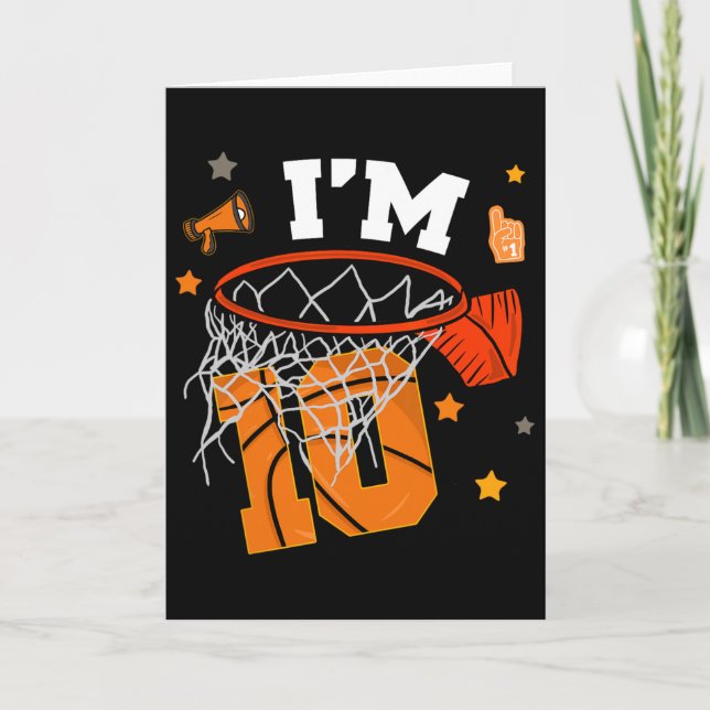 10th Birthday Sketll Boy 10 Yr Old I'm Ten Years B Karte (Vorderseite)