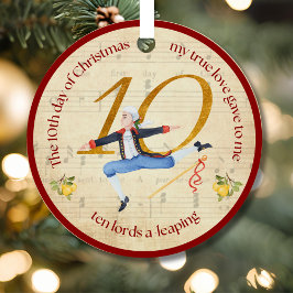 10th Day of Christmas Ten Lords A-Leaping Ornament Aus Metall