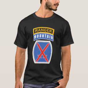 10th Mountain MTN Division Patch mit Ranger Tab T-Shirt