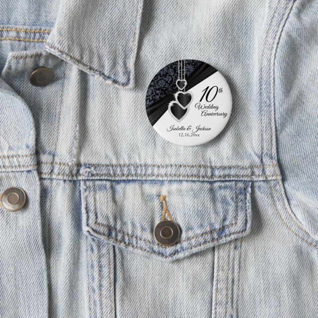10th Onyx Wedding Anniversary Design Button (Beispiel)