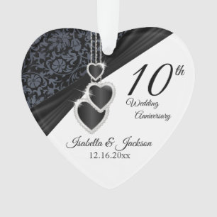 10th Onyx Wedding Anniversary Keepake Ornament