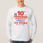 10th Wedding Anniversary Las Vegas Trip T-Shirt<br><div class="desc">Unique 10th anniversary gift for husband & wife or married paares taking a romantic weekend getaway to Las Vegas to celebrate 10 years of marriage! Novelty souvenir to remember your Vegas trip as hat das zweite Honeymoon vacation or wedding party you never had. "10th Wedding Anniversary in Fabulous Las Vegas...</div>