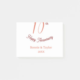 10th wedding anniversary peach pastel name retro b post-it klebezettel
